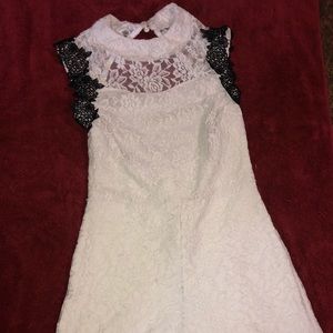 White Romper With Open Back